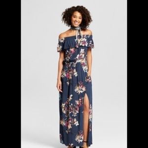 Xhilaration off the shoulder floral maxi dress